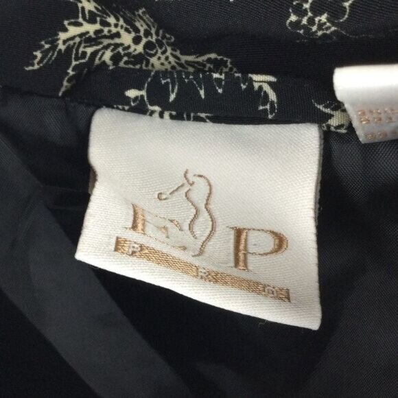 EP Pro Golf Vest Black & Cream Zip Lined Golf Jacket, Asian Theme Pagoda, Size L - Picture 3 of 13